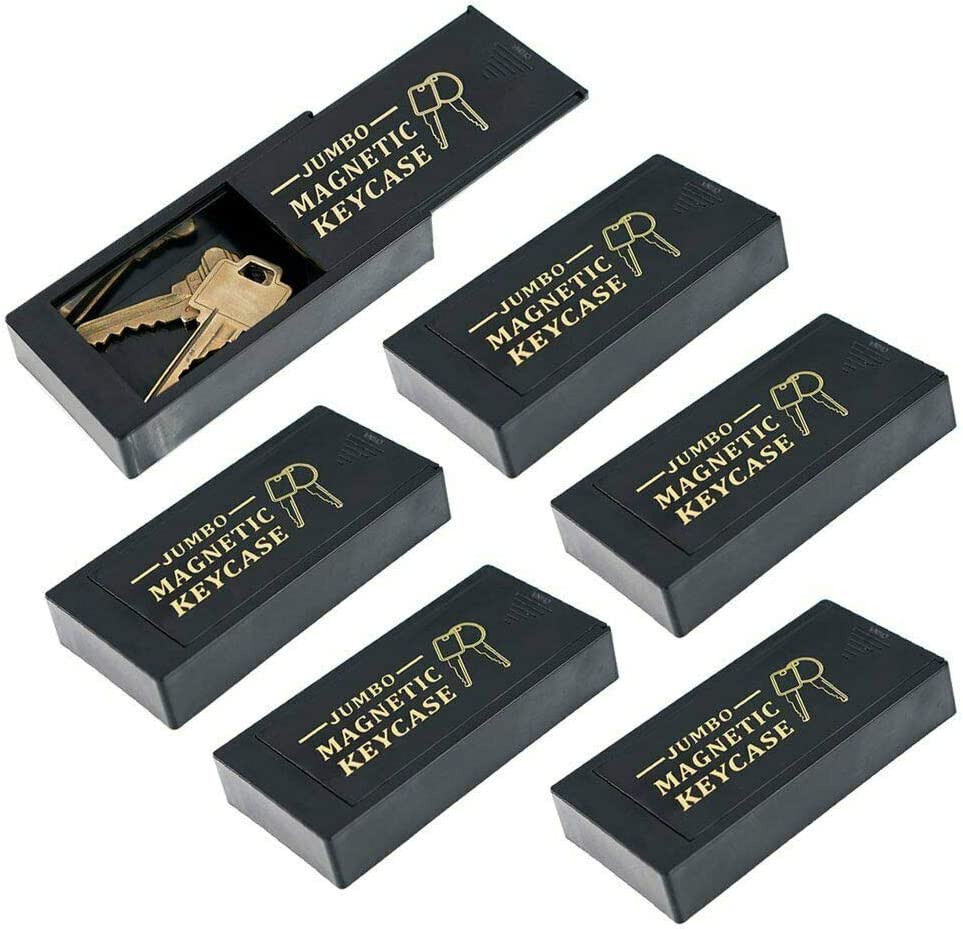 WYZworks Hide A Key LARGE MAGNETIC Safe Holder Outdoor Compartment - 6pk