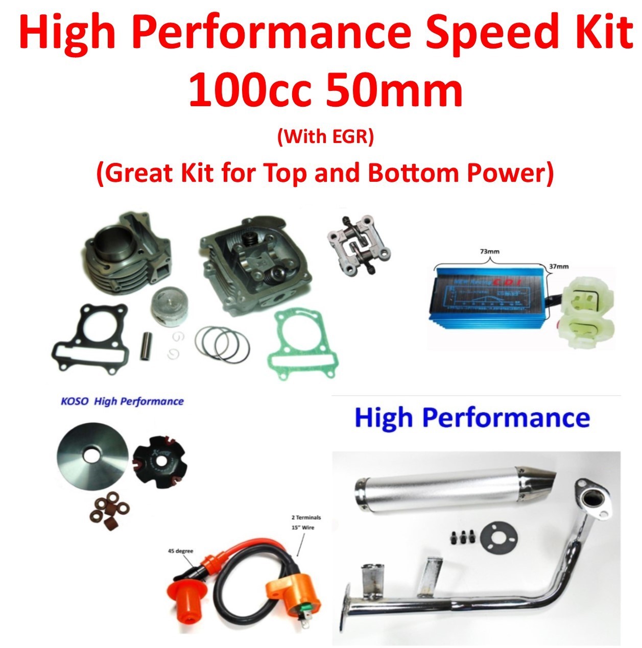 TaoTao Zummer 50cc,50cc GT5,GY6-50 High Performance 100cc Speed Kit.