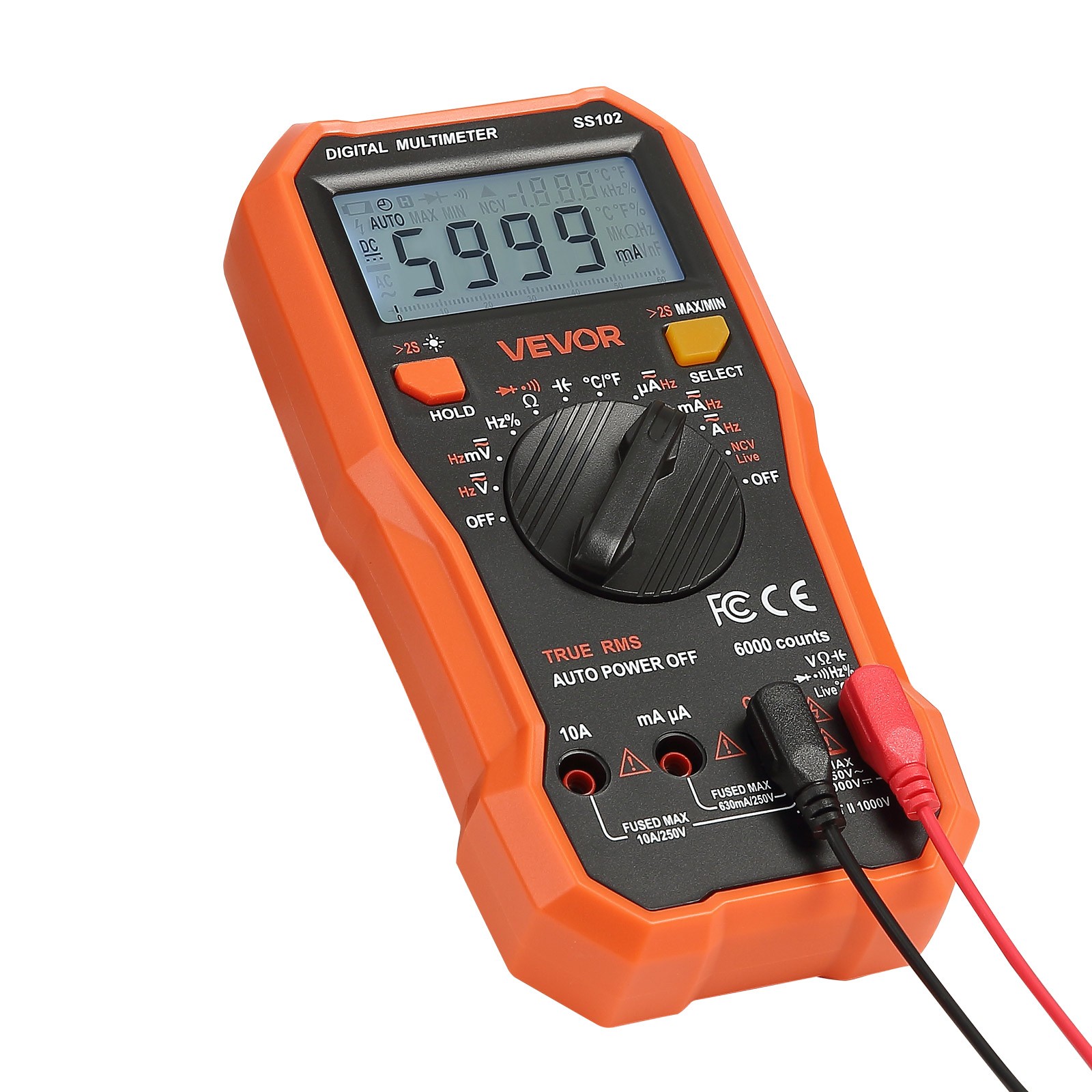 VEVOR Digital Multimeter 6000-Count TRMS Voltmeter Current Tester NCV Multimeter