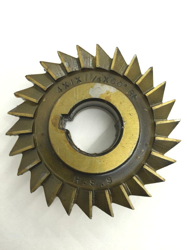 NEW HEAVY DUTY MILLING CUTTER 60 DEG ANGLE, RH, 4" x 1" x 1-1/4" HSS