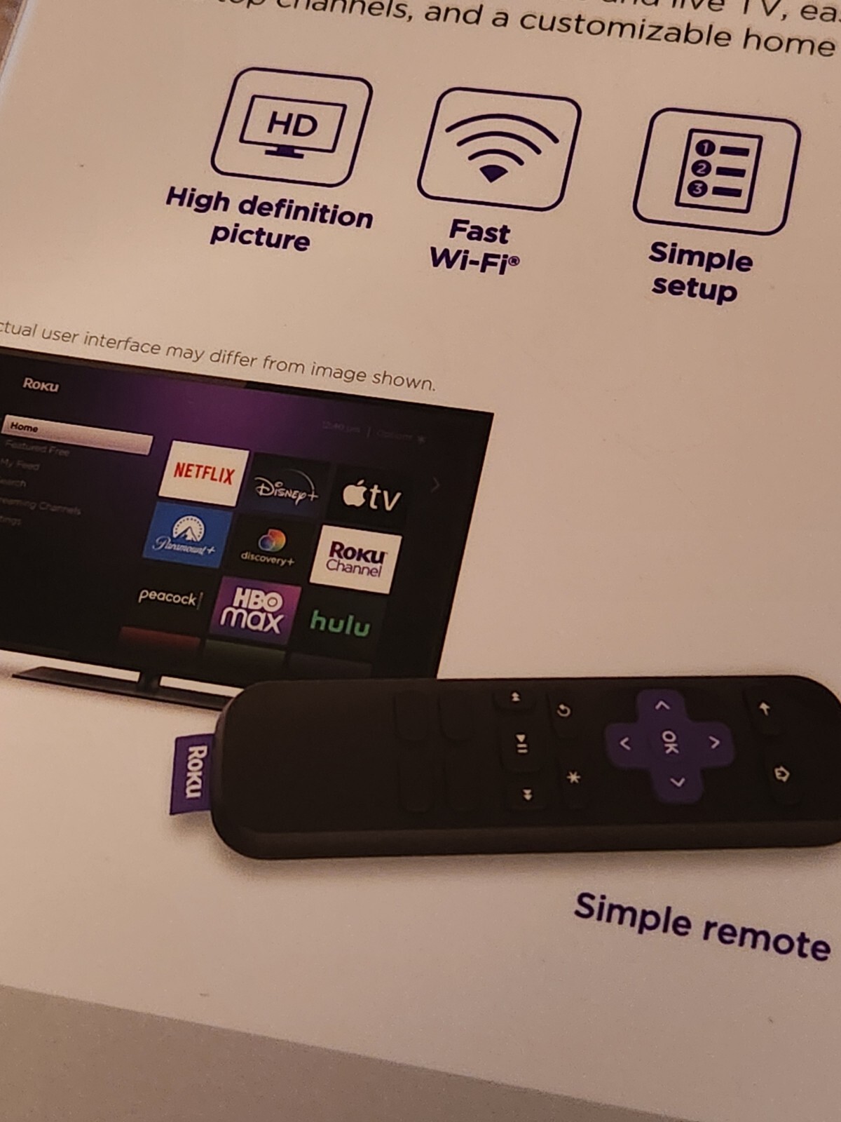 Roku Express HD Streaming Made EasyCable Remote Black (3960R) NIB