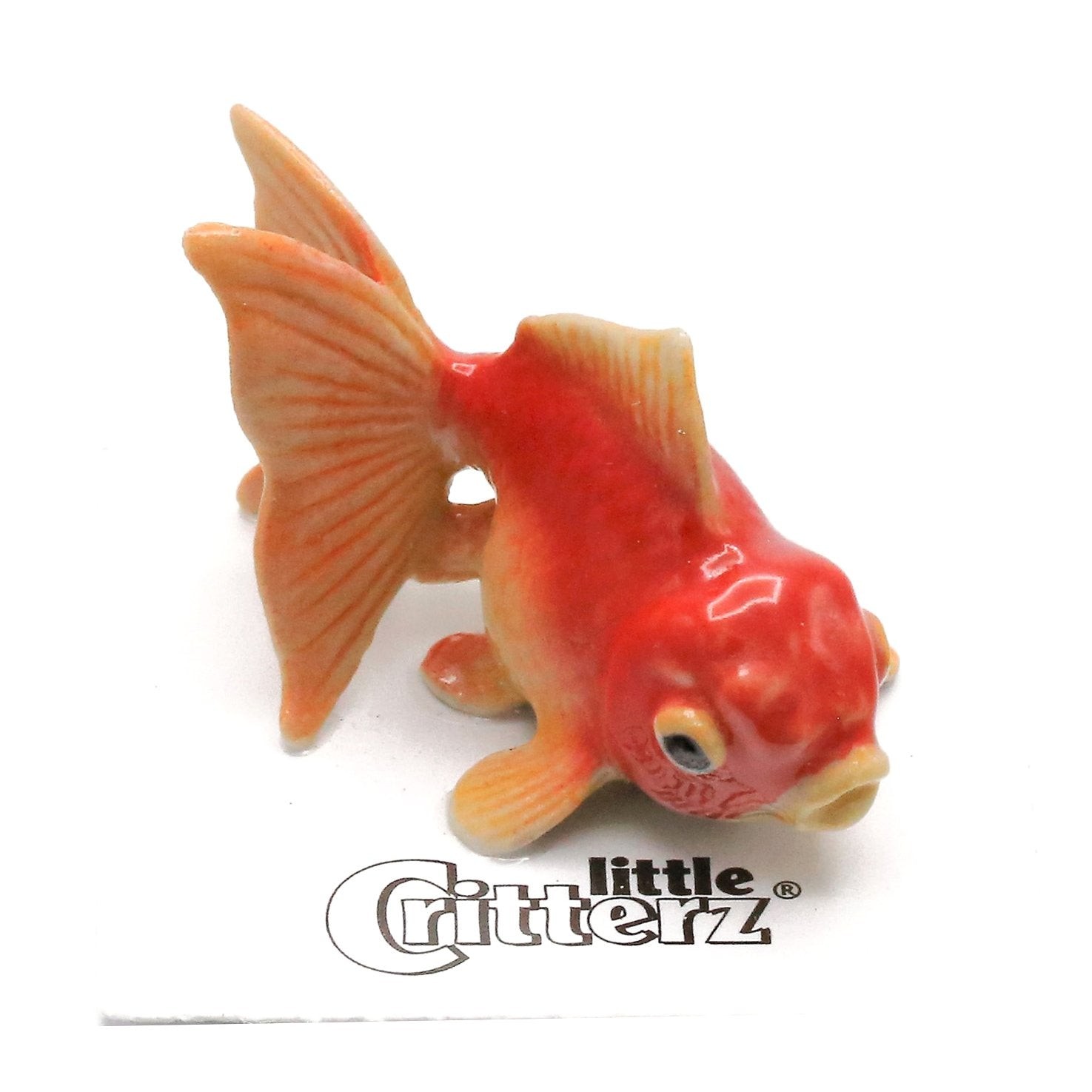 Little Critterz Fish - Fantail Goldfish "Fancy" - Miniature Porcelain Figurine