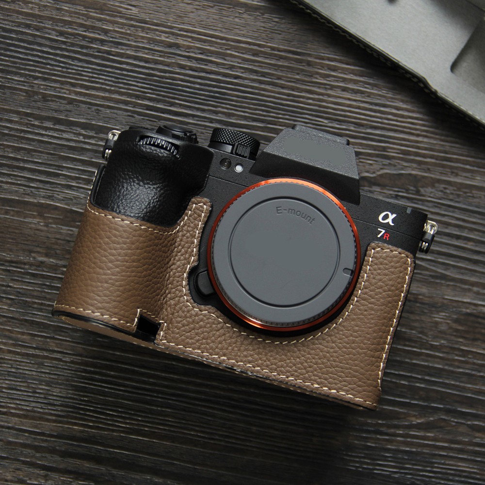 Suitable For Sony A7R6 A7RM6 Genuine Leather Camera Half Cases Bag Protect Cover