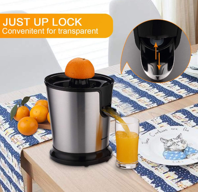 Electric Citrus Juicer, Lemon Squeezer, Orange Squeezer with Two Cones, Black