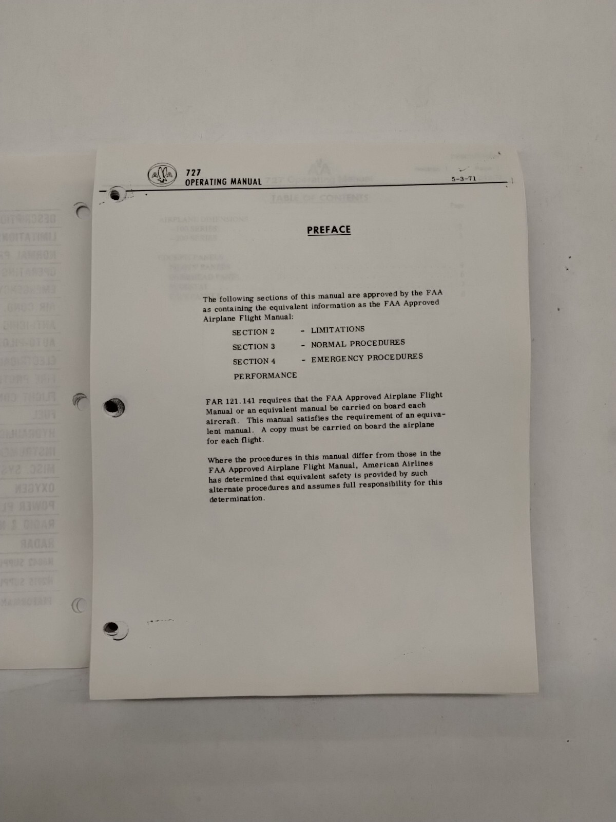 American Airlines 727 Operating Manual 1977-Copy