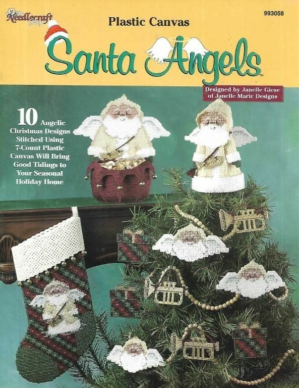 NEW PLASTIC CANVAS SANTA ANGELS 10 ANGELIC DESIGNS