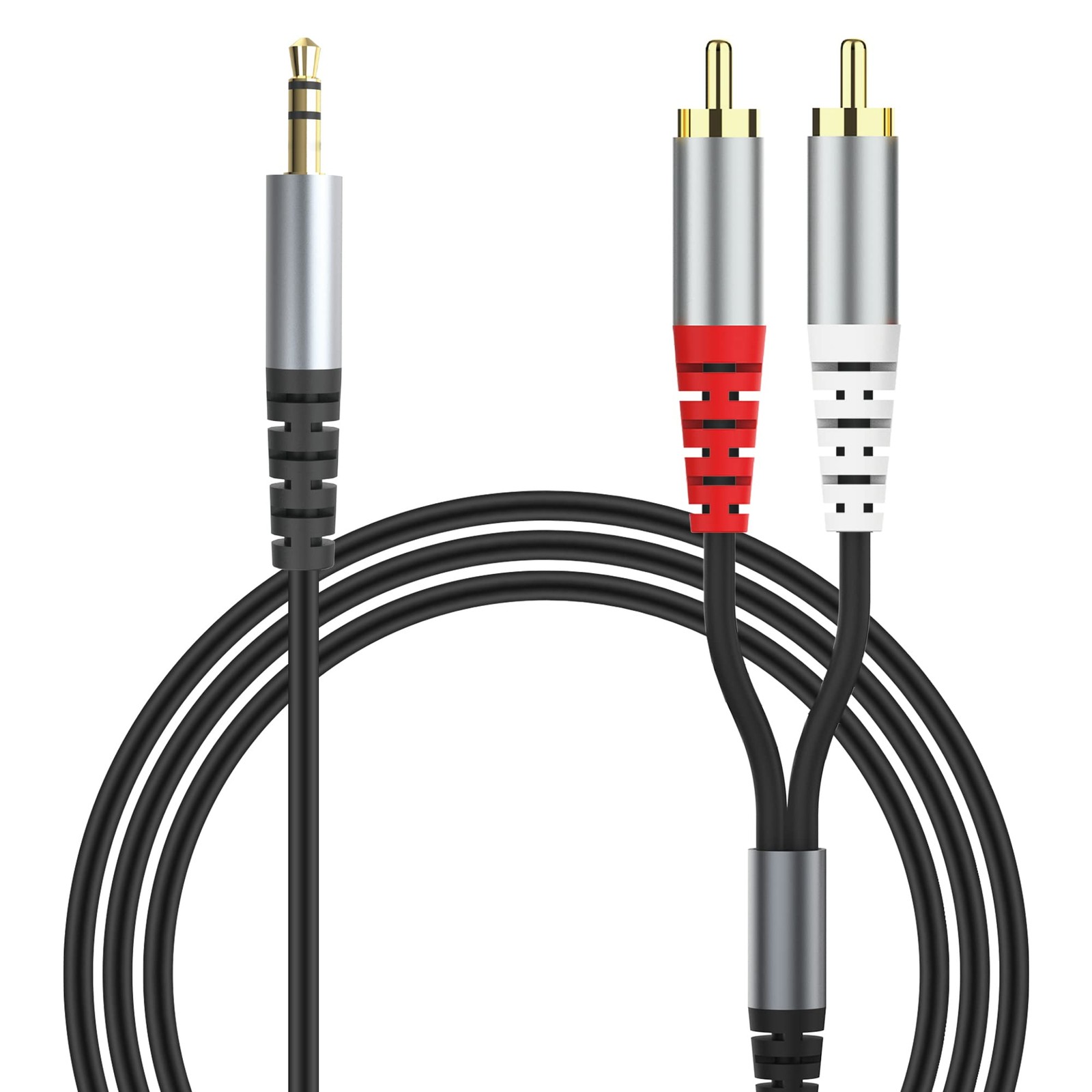 HIEbee RCA to 3.5mm AUX Cable, (1M/3.3Feet) 1/8 cable--1M, black