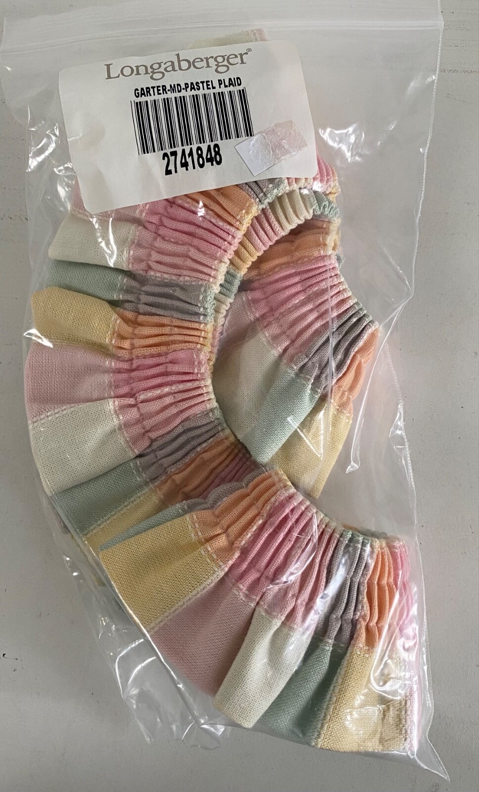 Longaberger Garter Pastel Plaid Medium