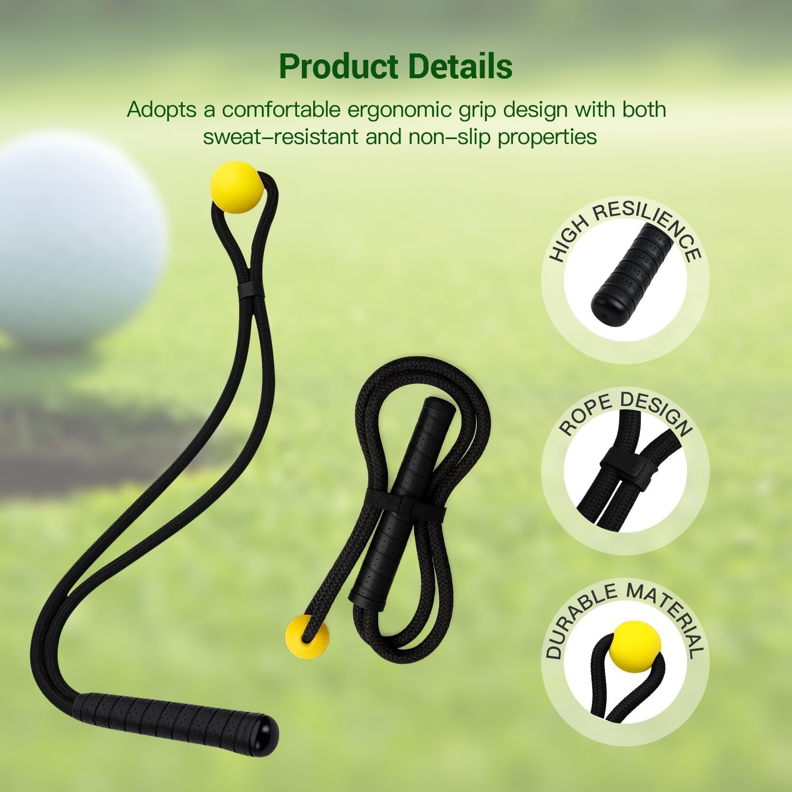 Rope Golf Swing Trainer Black