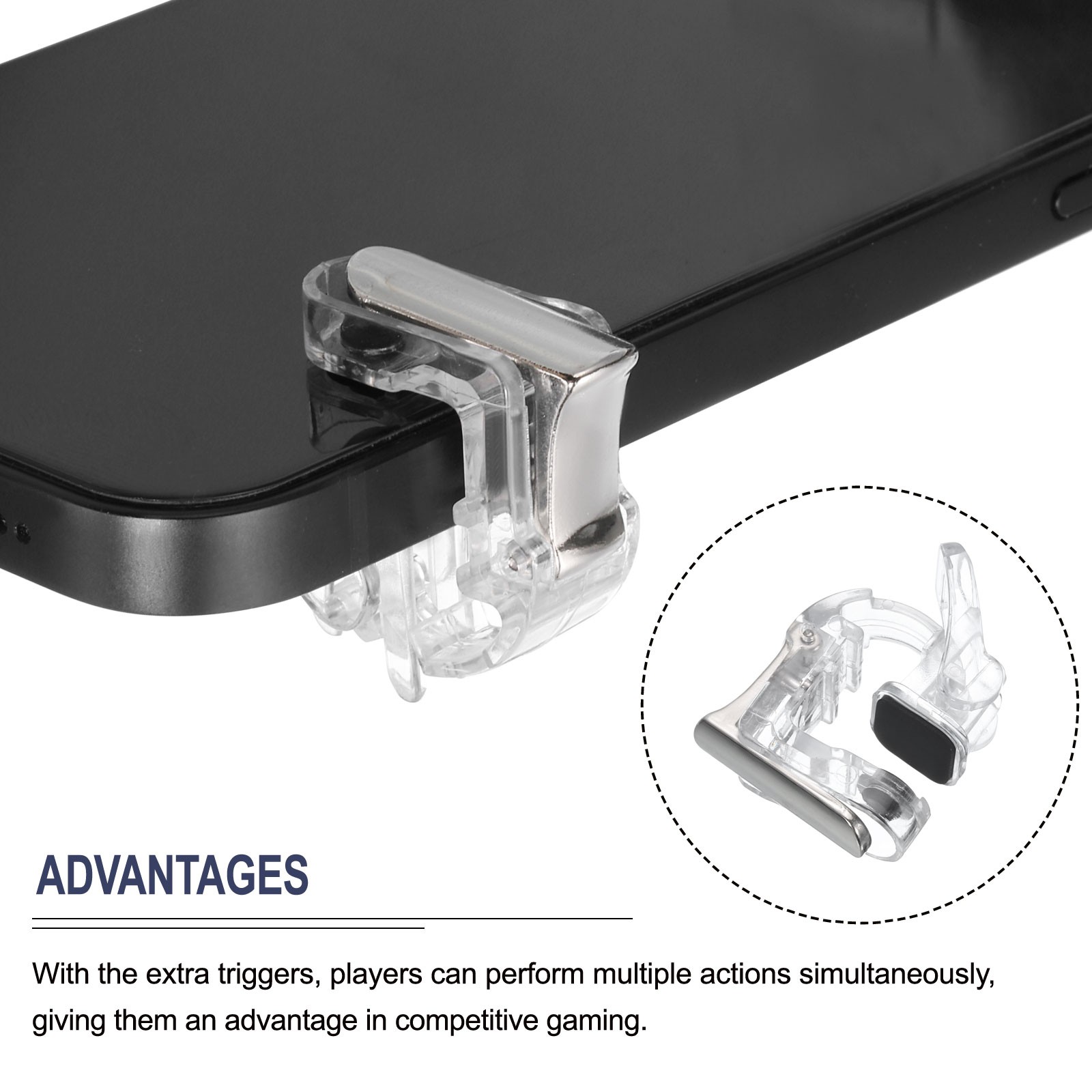 Gaming Trigger Mobile Game Controller 1 Pair Aim & Fire Keys Universal Clear