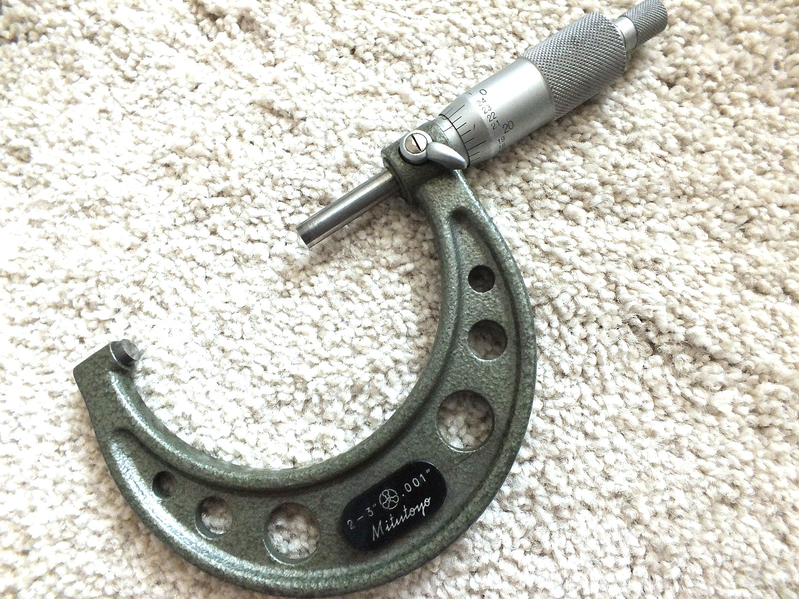 2"-3" # 103-179 MITUTOYO MICROMETER CARBIDE FACES RATCHET STOP NICE CONDITION