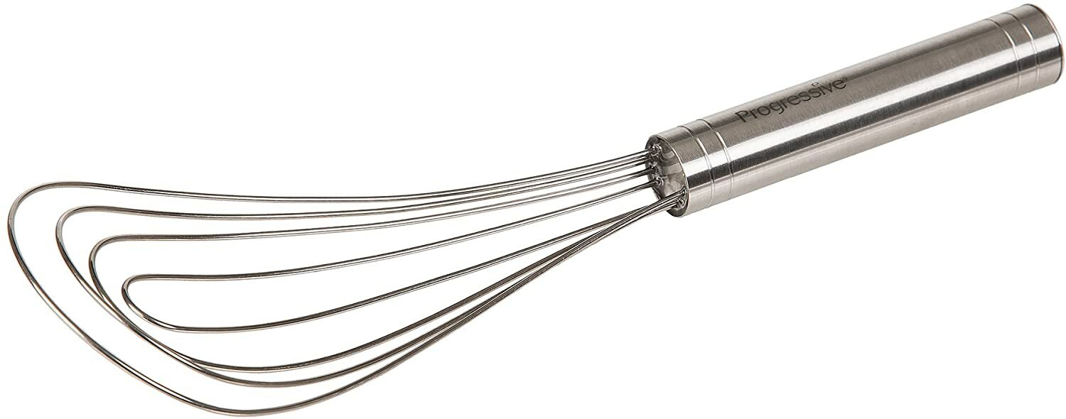 Prepworks by Progressive 10" Flat Whisk, Handheld Steel Wire Whisk Perfect for W