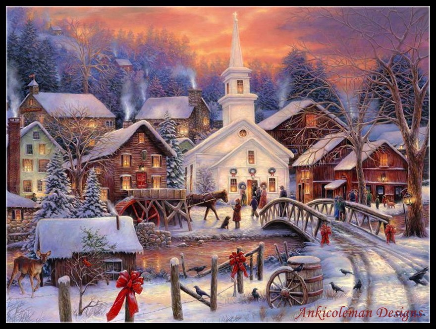 Quietly Passing - DIY Chart Counted Cross Stitch Patterns Needlework DMC Color