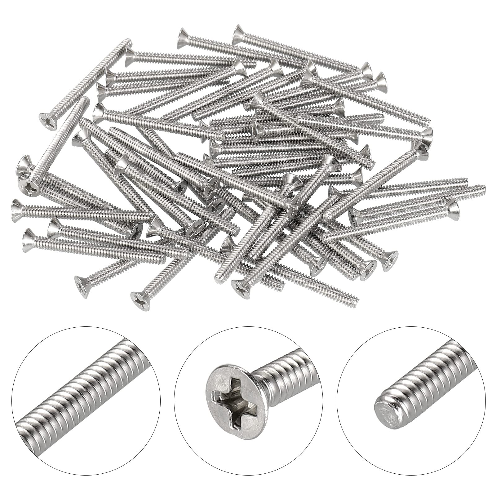 50Pcs Extra Long Outlet Screws, Phillips Flat Head, Electrical Wall Plate Swi...