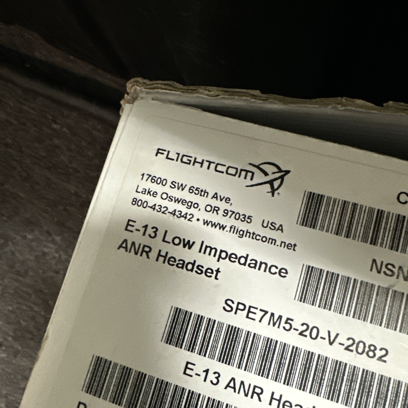 FLIGHTCOM E-13 ANR (Active Noise Reduction) Headset - Brand New - Never Used