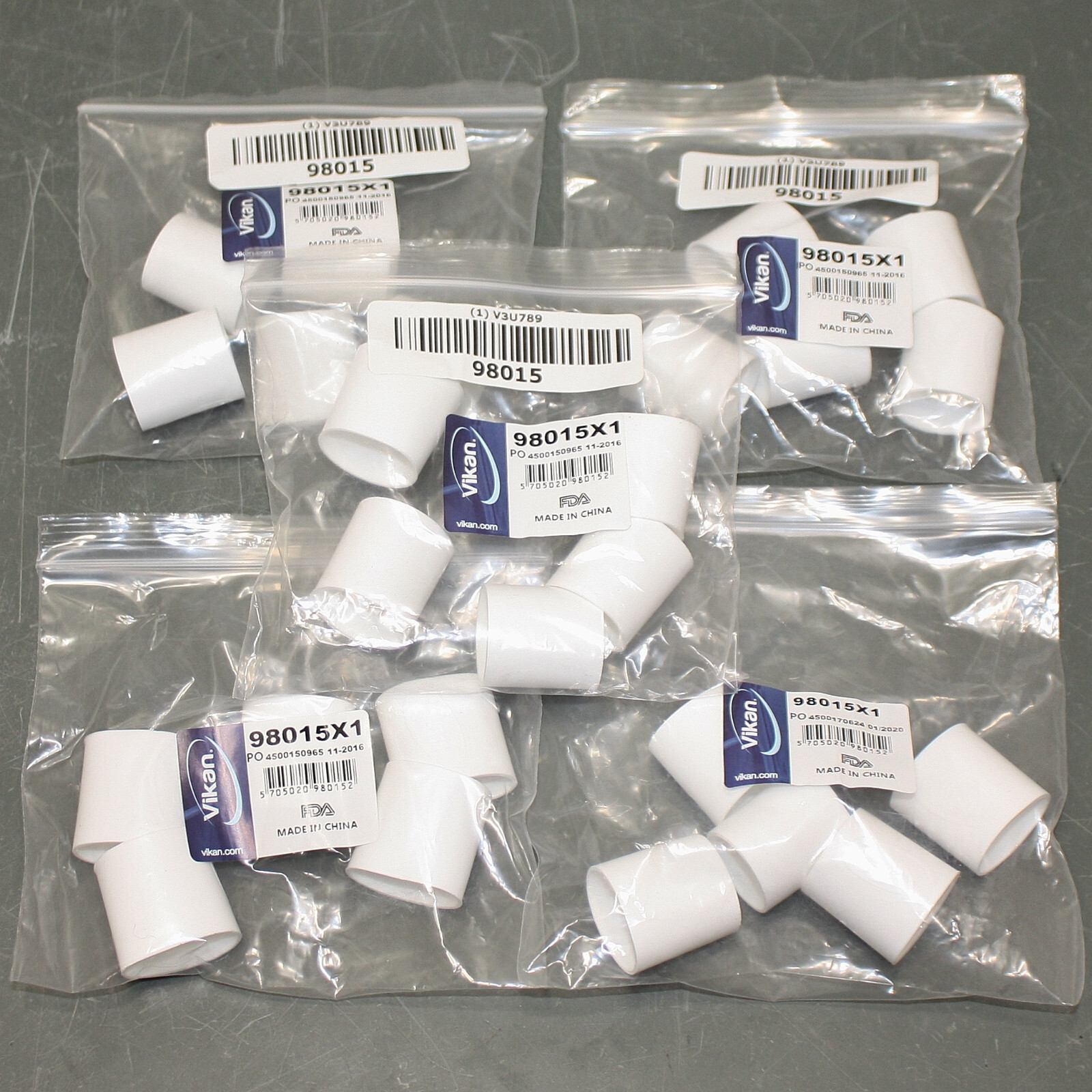 (25) Vikan Color Coding Rubber Bands 98015, 1" x 1-3/16", White Silicone