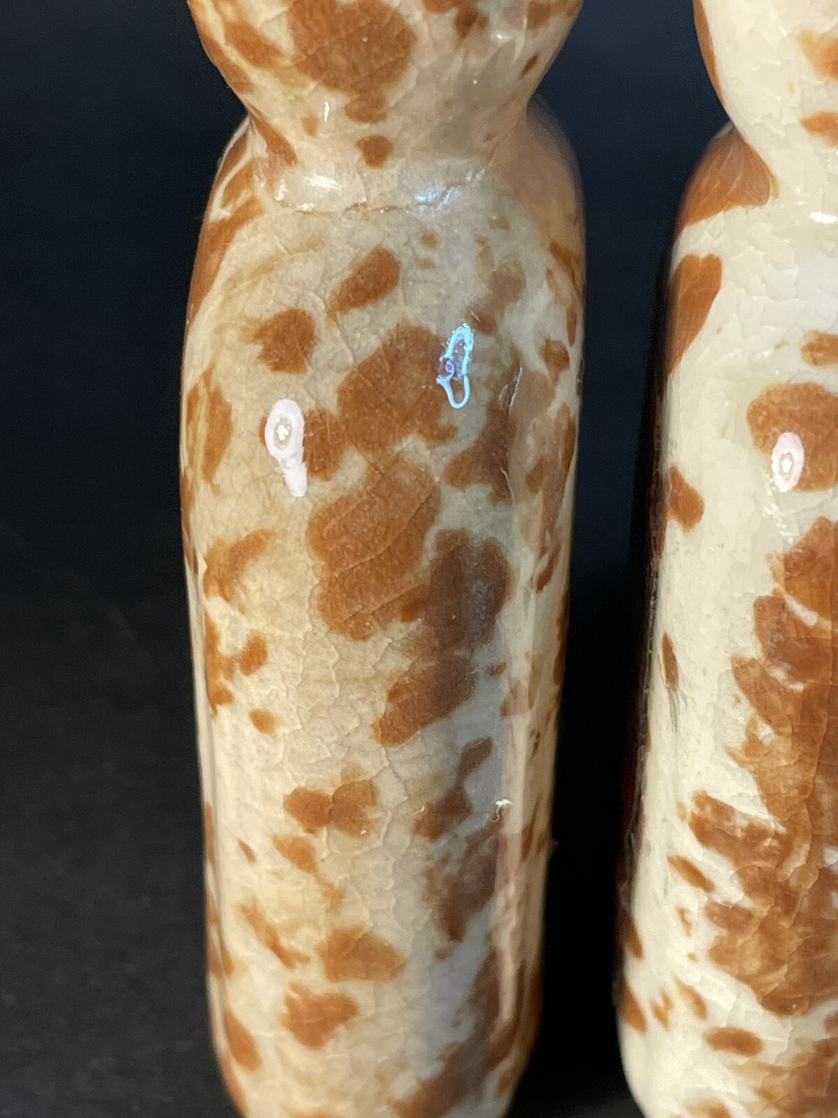 Mohawk Rock & Rye Stoneware Bottles, orig label On One -empty - Crazing