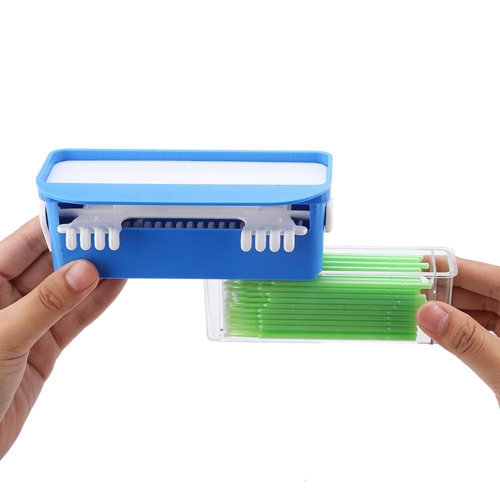 Dental Set Applicator Tip Dispenser Container 400 Pcs Micro Brush Press Type