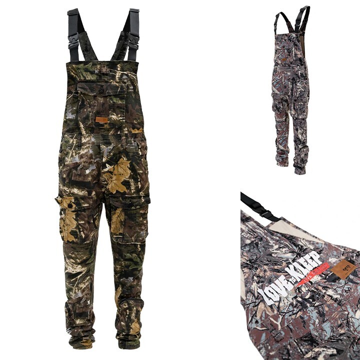 KLEEP Men's Premium 3D Cargo Pocket Graphic Print Overall Pants KOA1000
