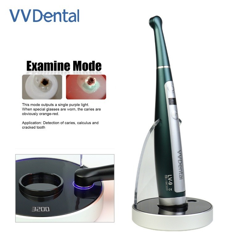 Dental LED Curing Lamp 1S Resin Cure Light Power Lamp 3200mW/c㎡ Rotate 360° Head