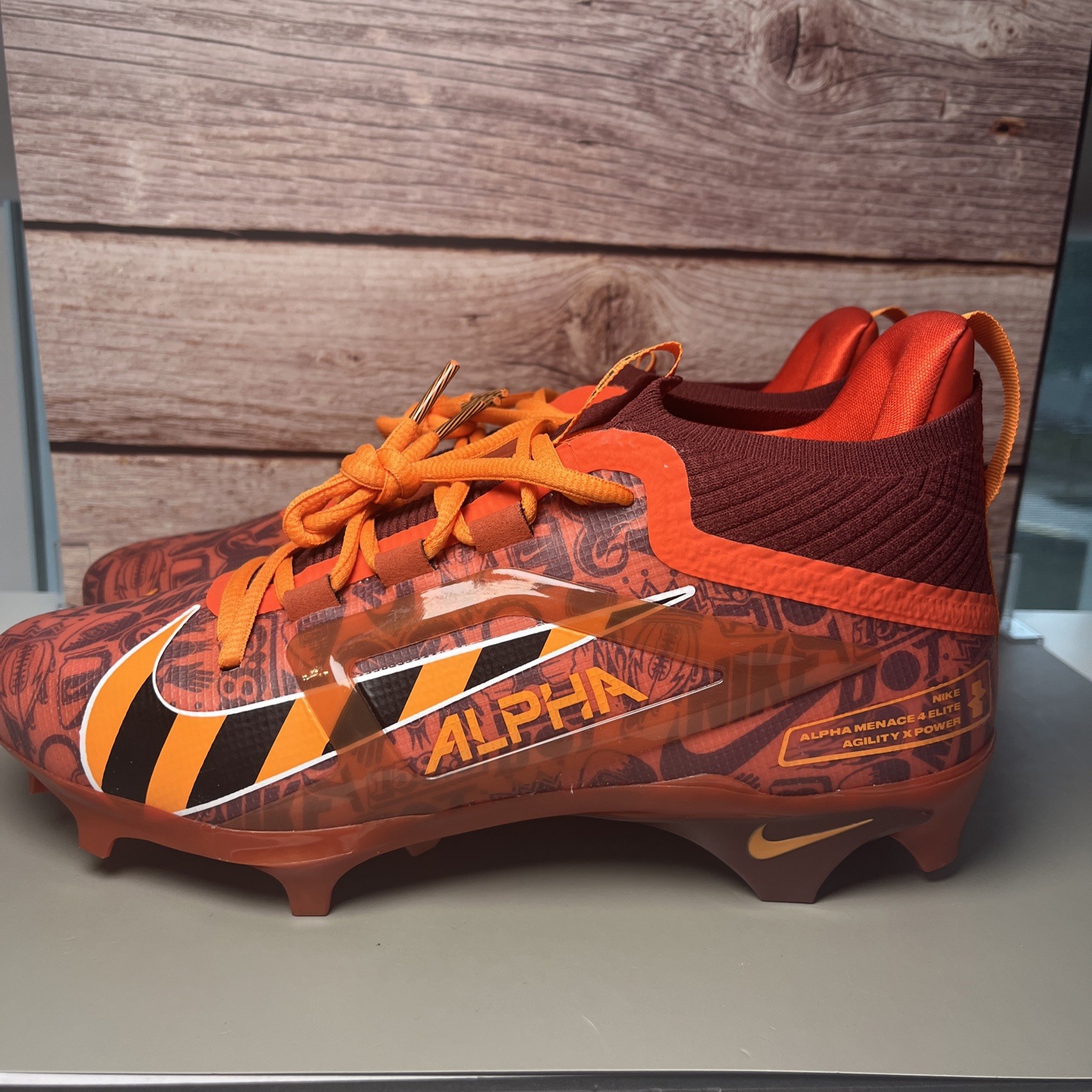 Nike Alpha Menace 4 Elite NRG (FQ4046-600) Red Football Cleats Men Sz 8.5 NEW