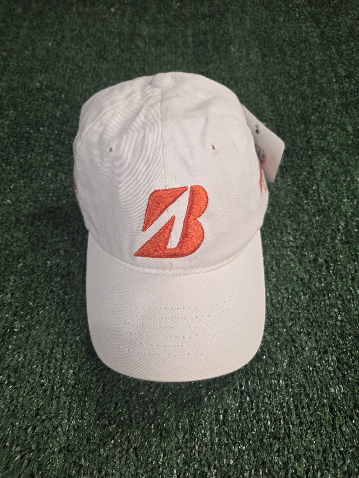 Bridgestone B330 Golf Hat White And Orange Adjustable Back