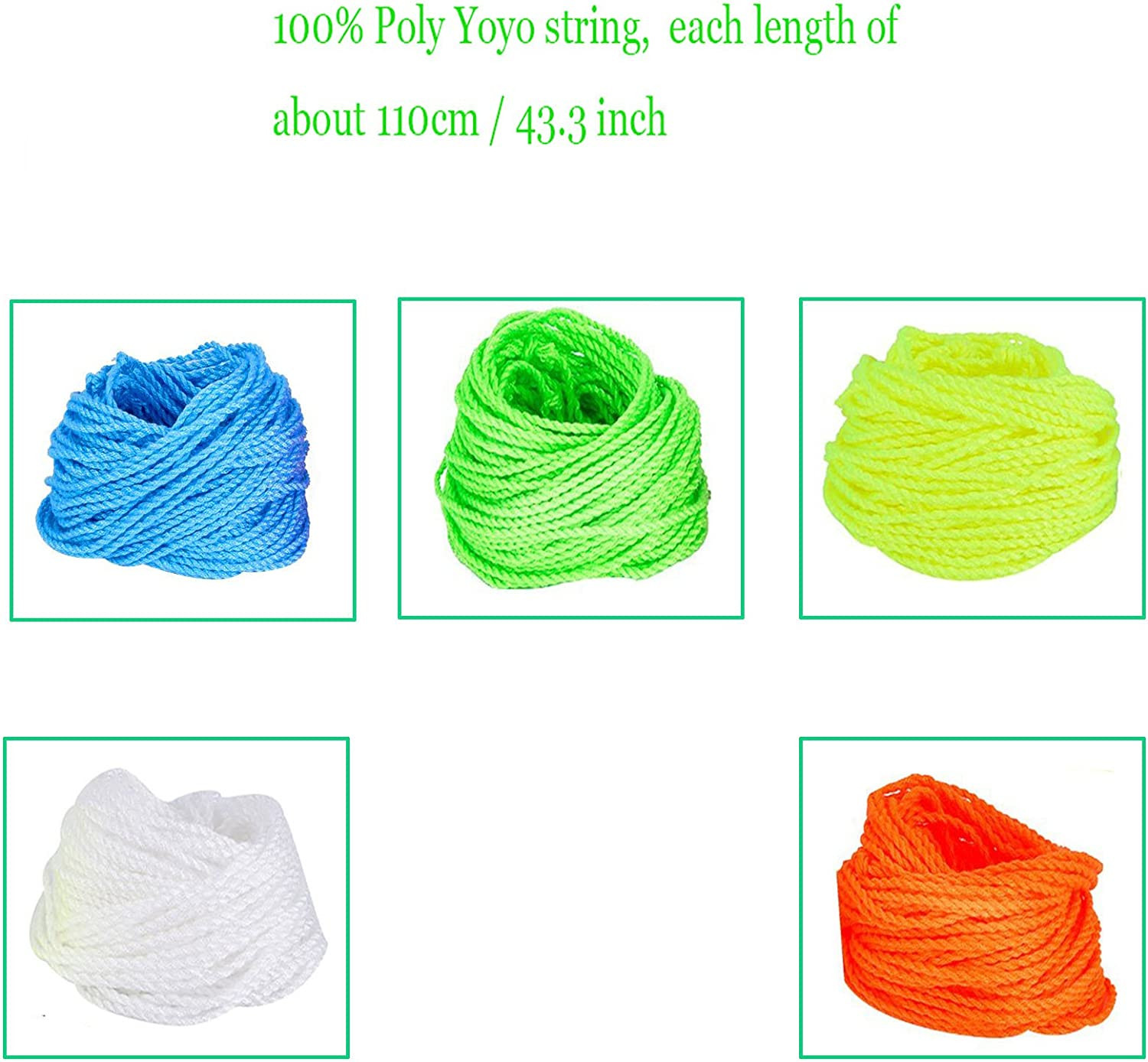25 Pc YoYo Strings Polyester Replacement 43" 1A 3A 5A Trick Yo Yo String Set