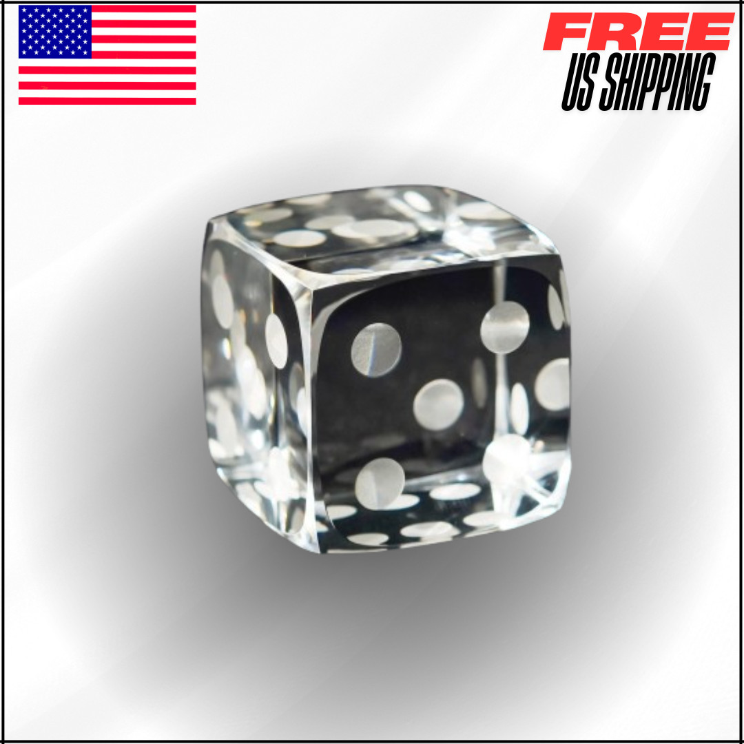 Clear Crystal Glass Polyhedral Dice Block Paperweight Decor 2" 3D Laser Etched