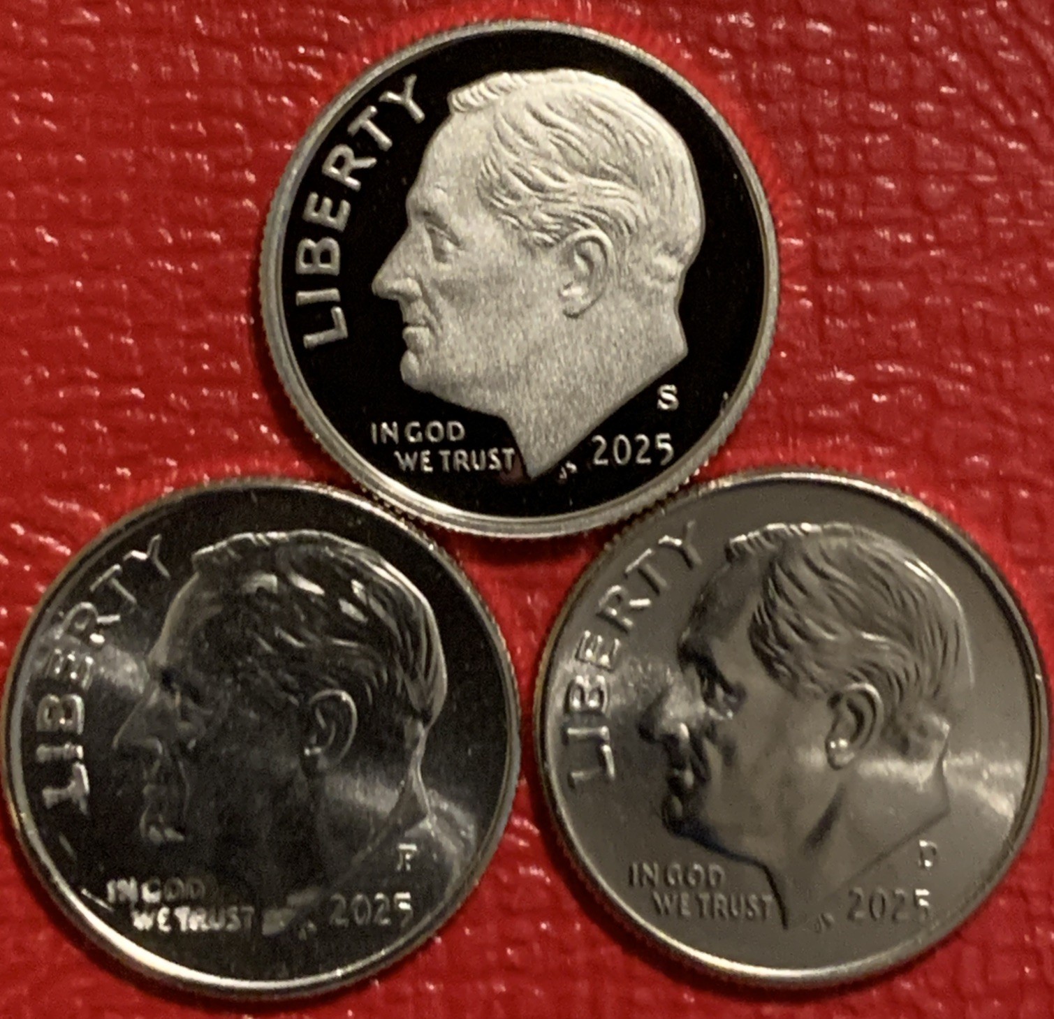 2025-PDS Roosevelt Dime - 3 Coin Set - PD BU + Gem Proof - Ready To Ship!!