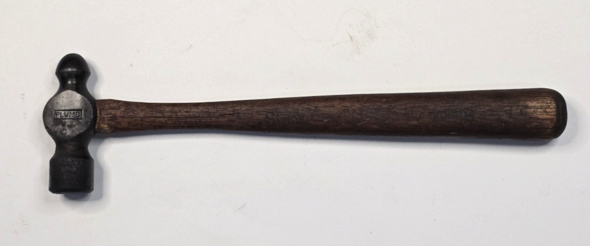 Antique Plumb 8 oz Ball Peen Hammer 10" Handle USA All Original