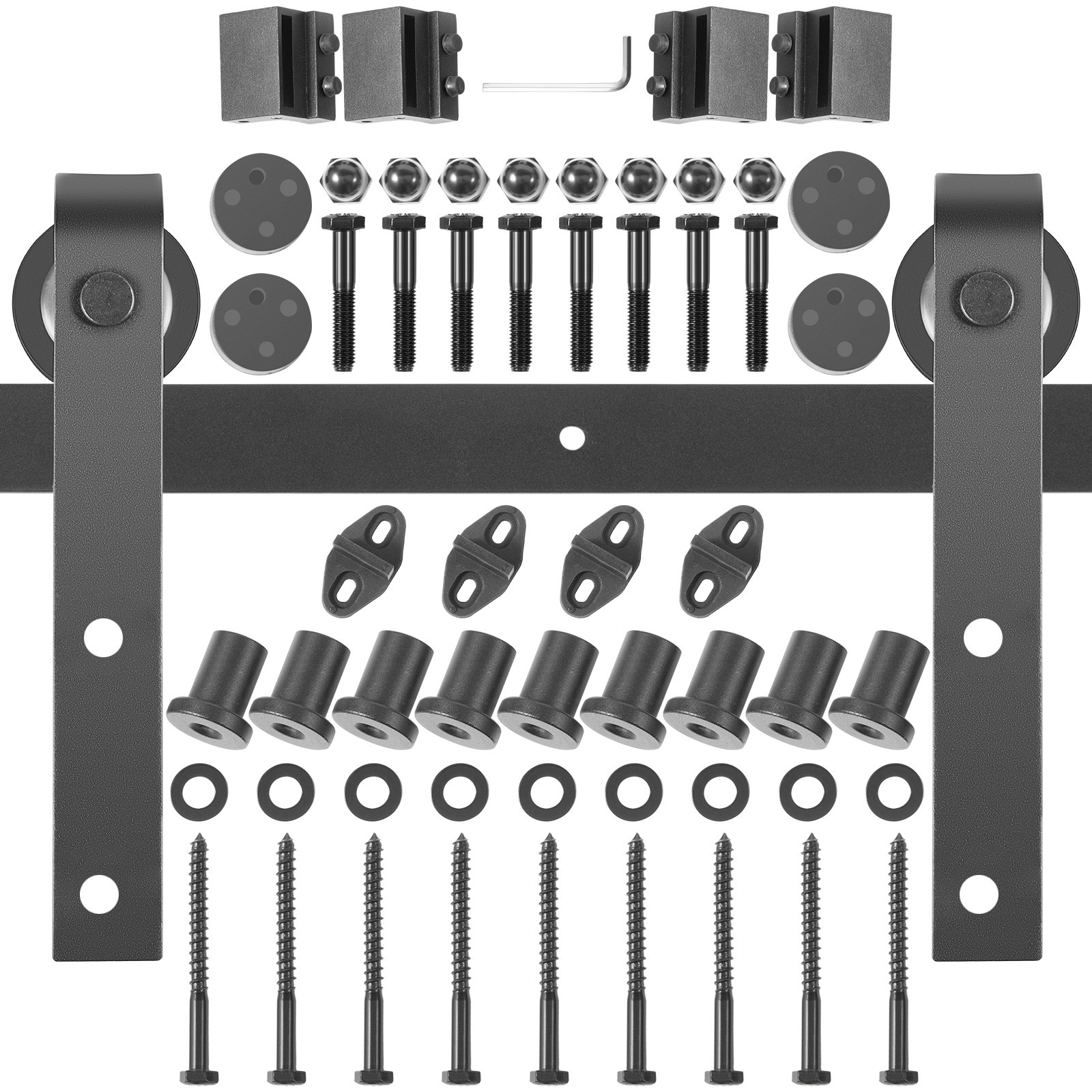 VEVOR Barn Door Hardware Kit Barn Door Kit 11 FT Carbon Steel for Double Doors