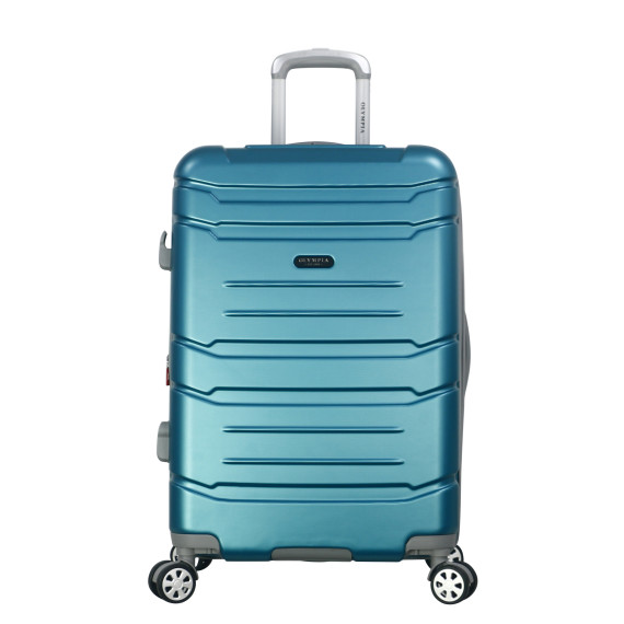 Olympia USA Denmark Plus Expandable Hardcase Mid-Size Suitcase (Teal, 26")