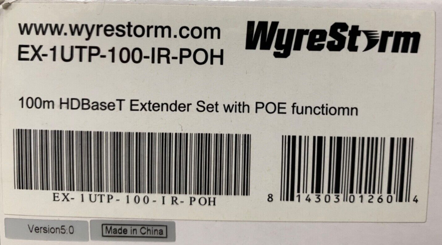 WyreStorm EX-1UTP-100-IR-POH 100m HDBaseT HDMI Extender Set