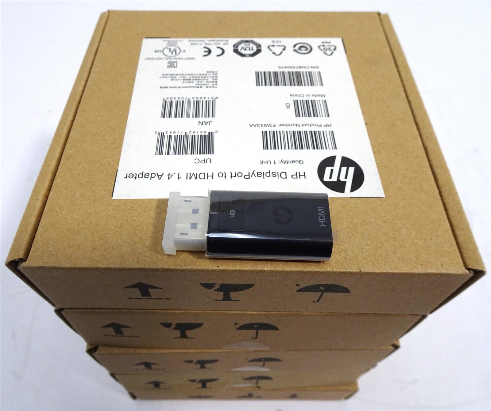 Lot 5 HP DisplayPort to HDMI 1.4 Adapter F3W43AA - NEW