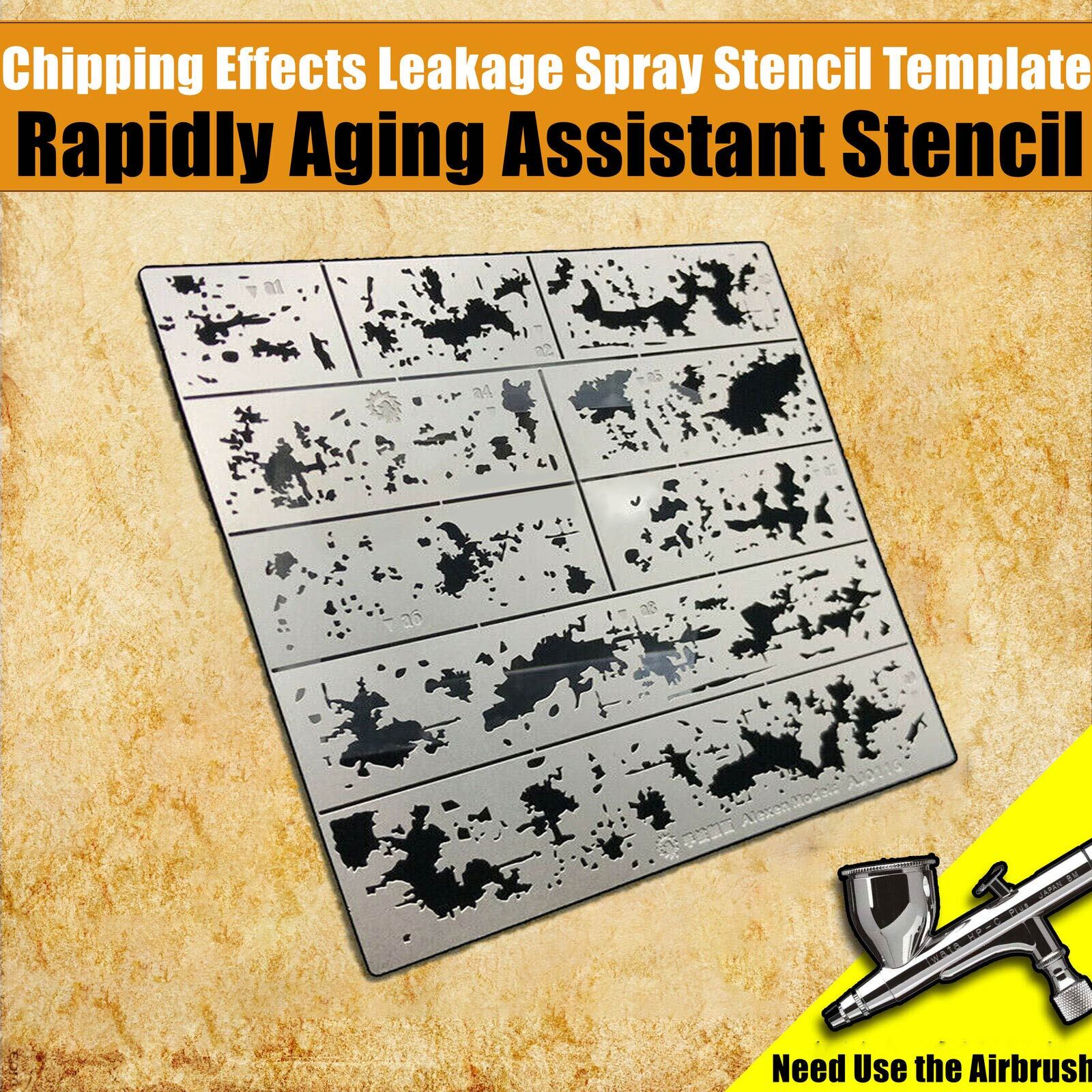 Chipping Effects Leakage Spray Stencil Template Model for 1/32 1/48 1/72 Model