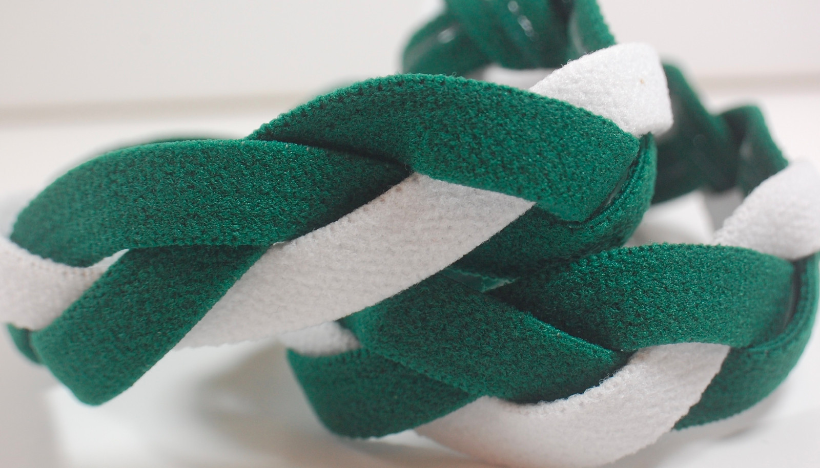 NEW! Green White Braided Hair Band Head Under Sweaty Headband Armour Non Slip