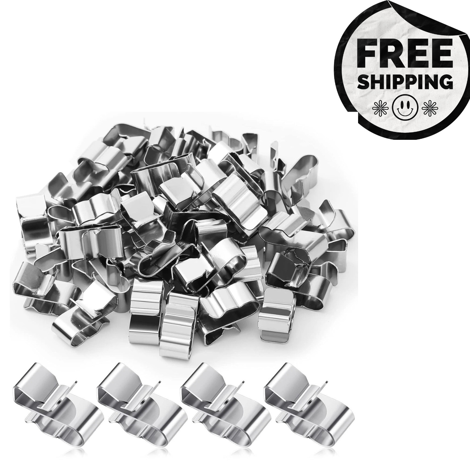 15/30/50 Pcs Trailer Frame Wire Clips Stainless Steel Metal Cable Clip 22.5 mm