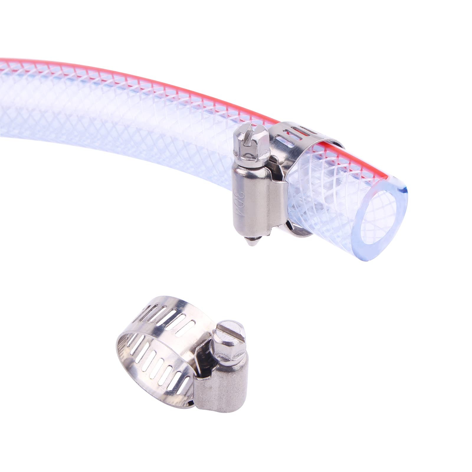 DERPIPE Soft Braided PVC Tubing - 1/2" x 3/4" OD High x 3/4", Clear