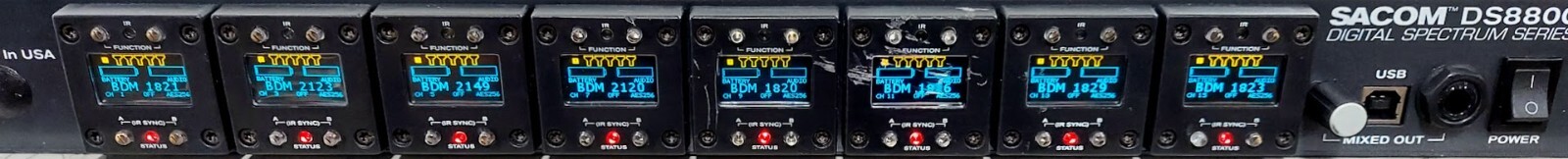 SACOM DS8800 Digital Spectrum Series 8-module Wireless Microphone Receiver