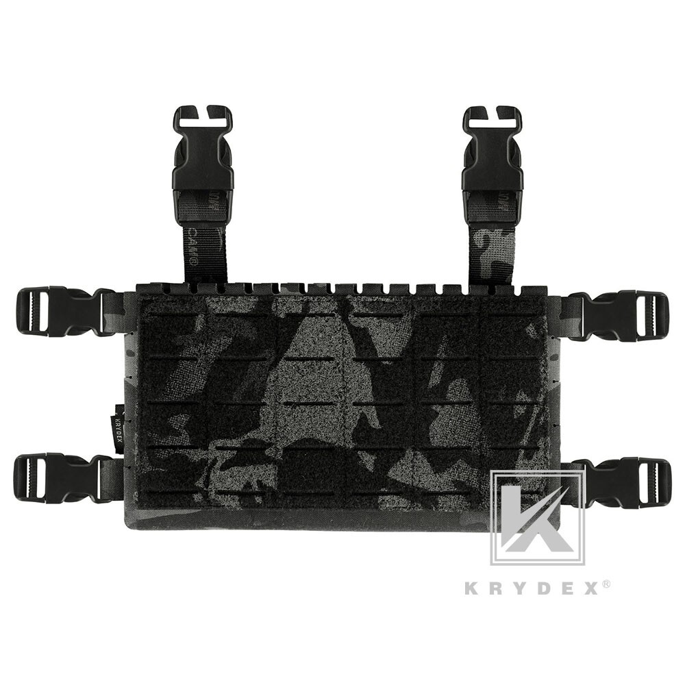 KRYDEX MK5 Tactical Placard Holder Front Mag Pouch for Chest Rig Vest Black Camo