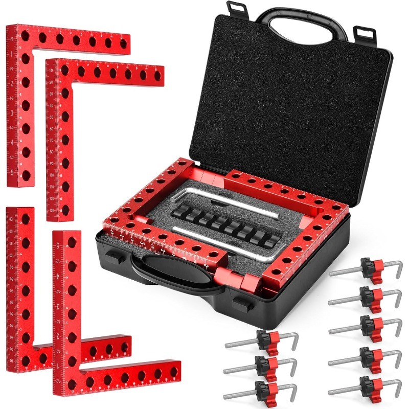 90 Degree Woodworking Corner Clamps, 4 Pack 5.5" Aluminum Clamping Squares