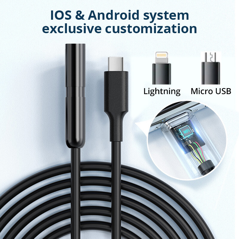 5M 8LED Waterproof Endoscope Borescope Inspection Camera For iPhone Android iOS