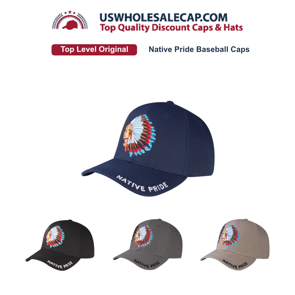 BRAND NEW Indian Design Baseball Cap Native American Chief Cap Native Pride