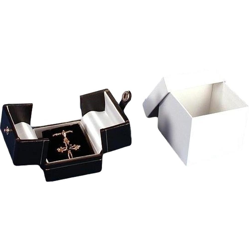 12 Earring Boxes Black & White Snap Lid Gift Display