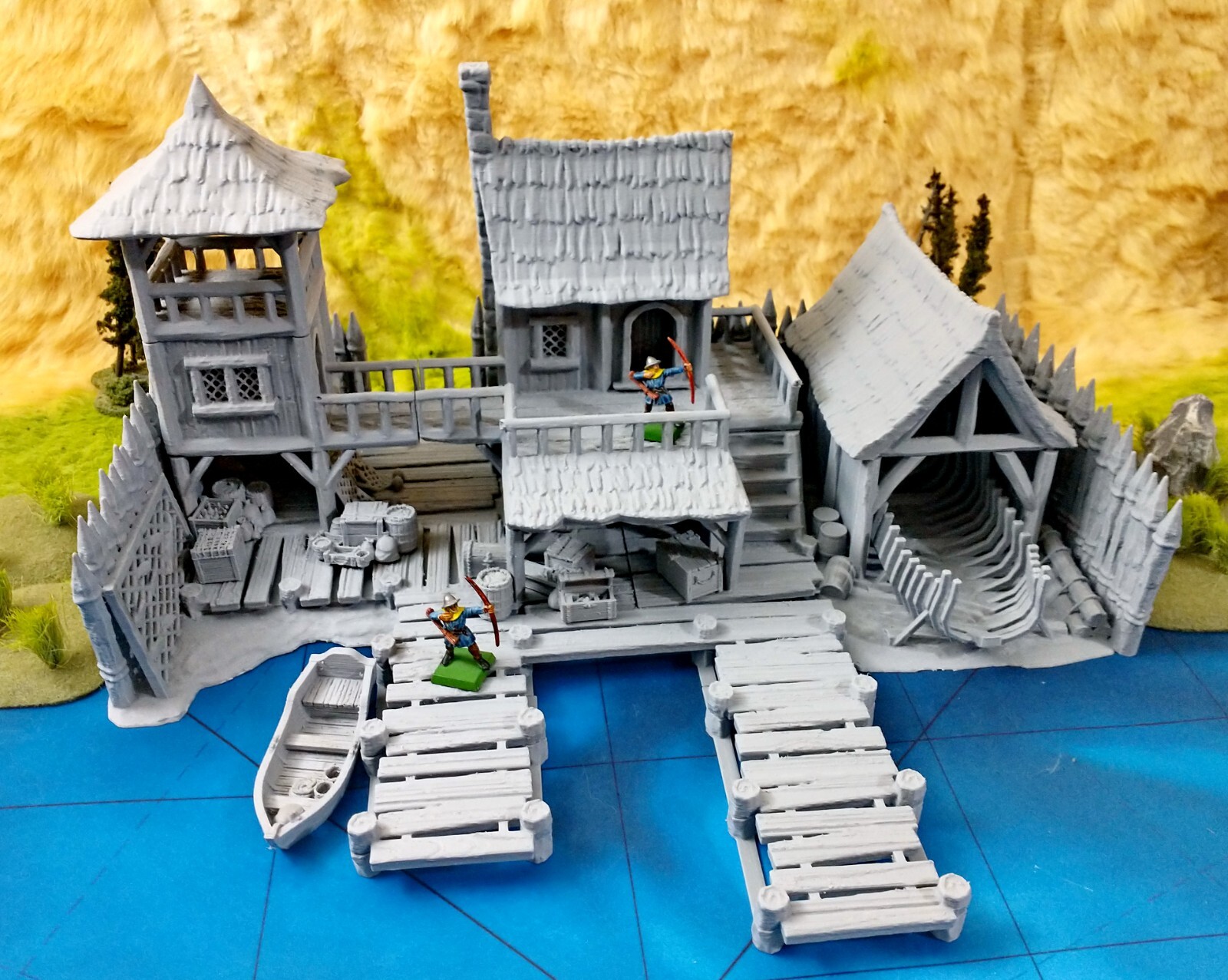 Fortified Port with Dock 28mm Pirate Terrain Blood & Plunder Ghost Archipelago