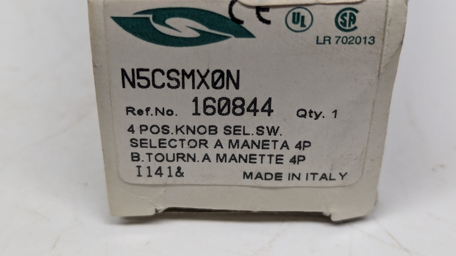 New Springer 4-Position Knob Selector Switch Operator, N5CSMX0N, 160844