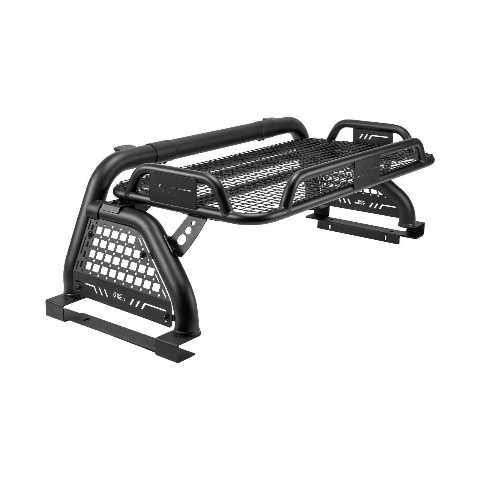JOYTUTUS Roll Bar with Cargo Basket for Full-Size Truck, Extendable Chase Rac...