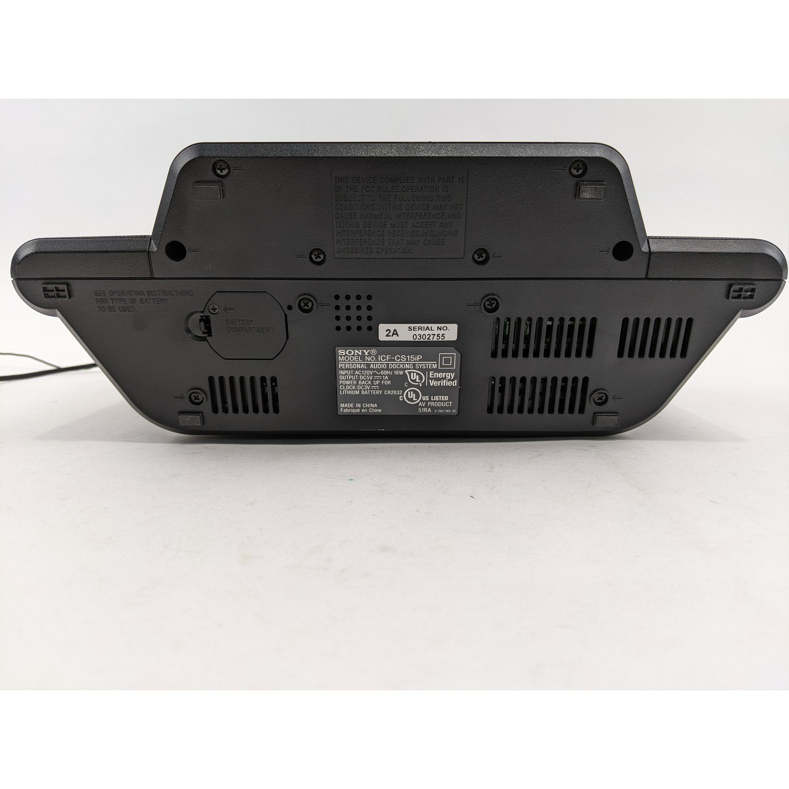 Sony ICF-CS15iP Personal Audio Docking System Dream Machine Clock Radio