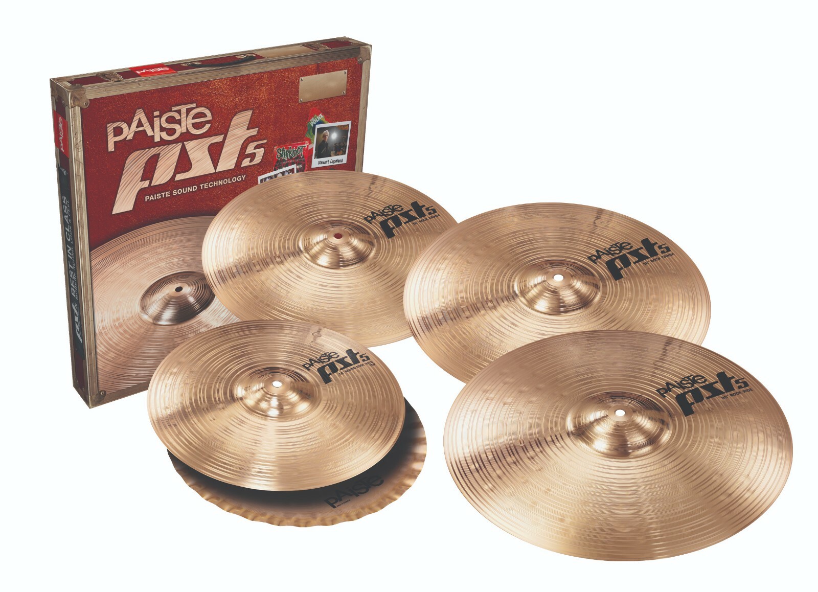Paiste PST5 Rock Cymbal Set/Free 16" Crash Cymbal/Model # 068RS16
