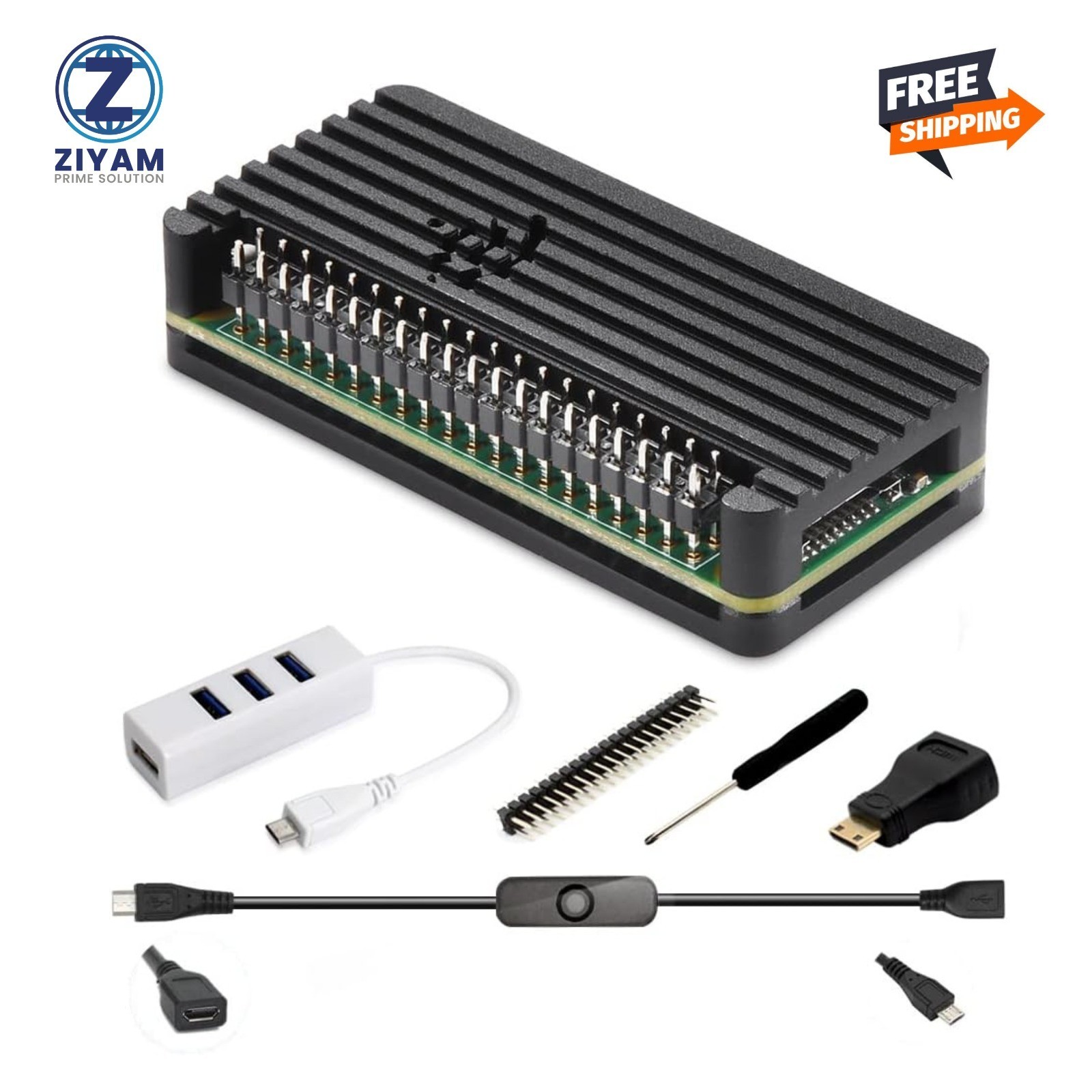 Raspberry Pi Zero 2 W Case Kit with Raspberry Pi Zero 2 W Case Power Supply